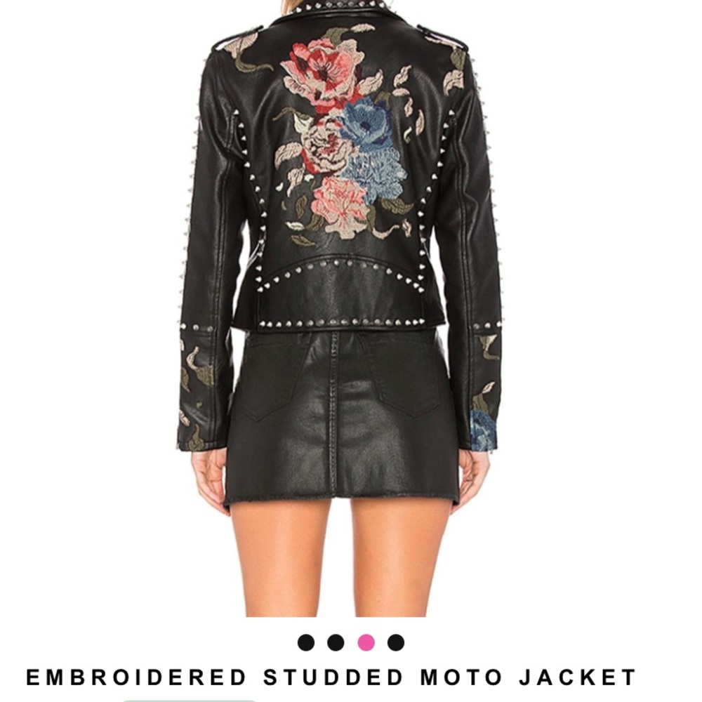 NWT Blank NYC embroidered leather jacket